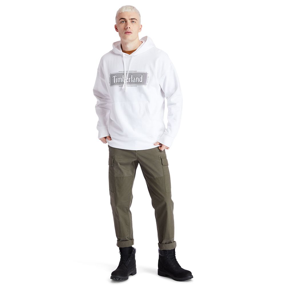 Moletom Masculino - Timberland Logo Hoodie - BDHLQ1307 - Branco